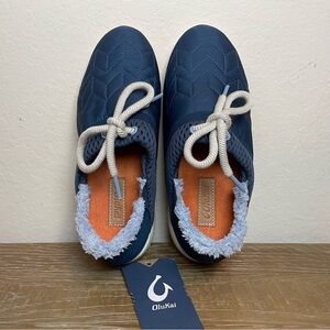 Olukai Mahiki Womens Slipper Sneaker Navy Moonlit Ocean Size 7 NWT